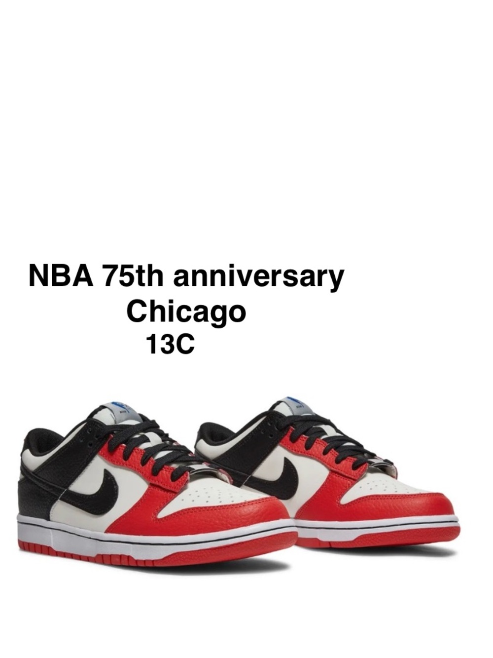 Nike Dunk Low EMB NBA 75th Anniversary Chicago (GS) Size 13C ⭐️⭐️⭐️⭐️